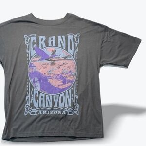 Mad Engine Graphic T Shirt ME87 Grand Canyon Arizona Eagle Mens Small Gray S